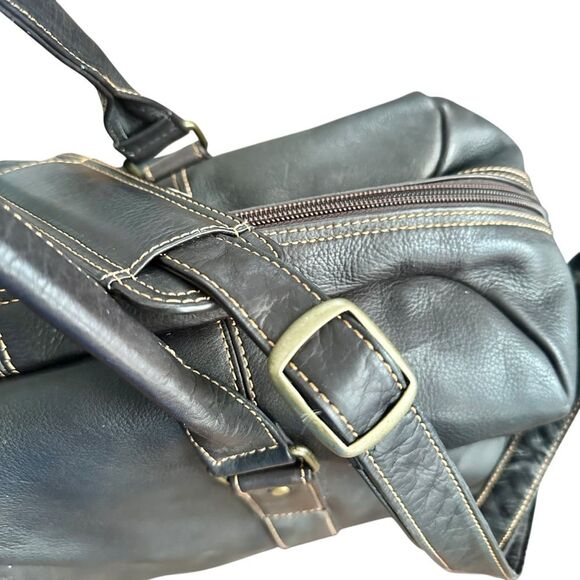 Links & Kings Leather Club Duffel Bag Brown Cafe - Picture 9 of 16